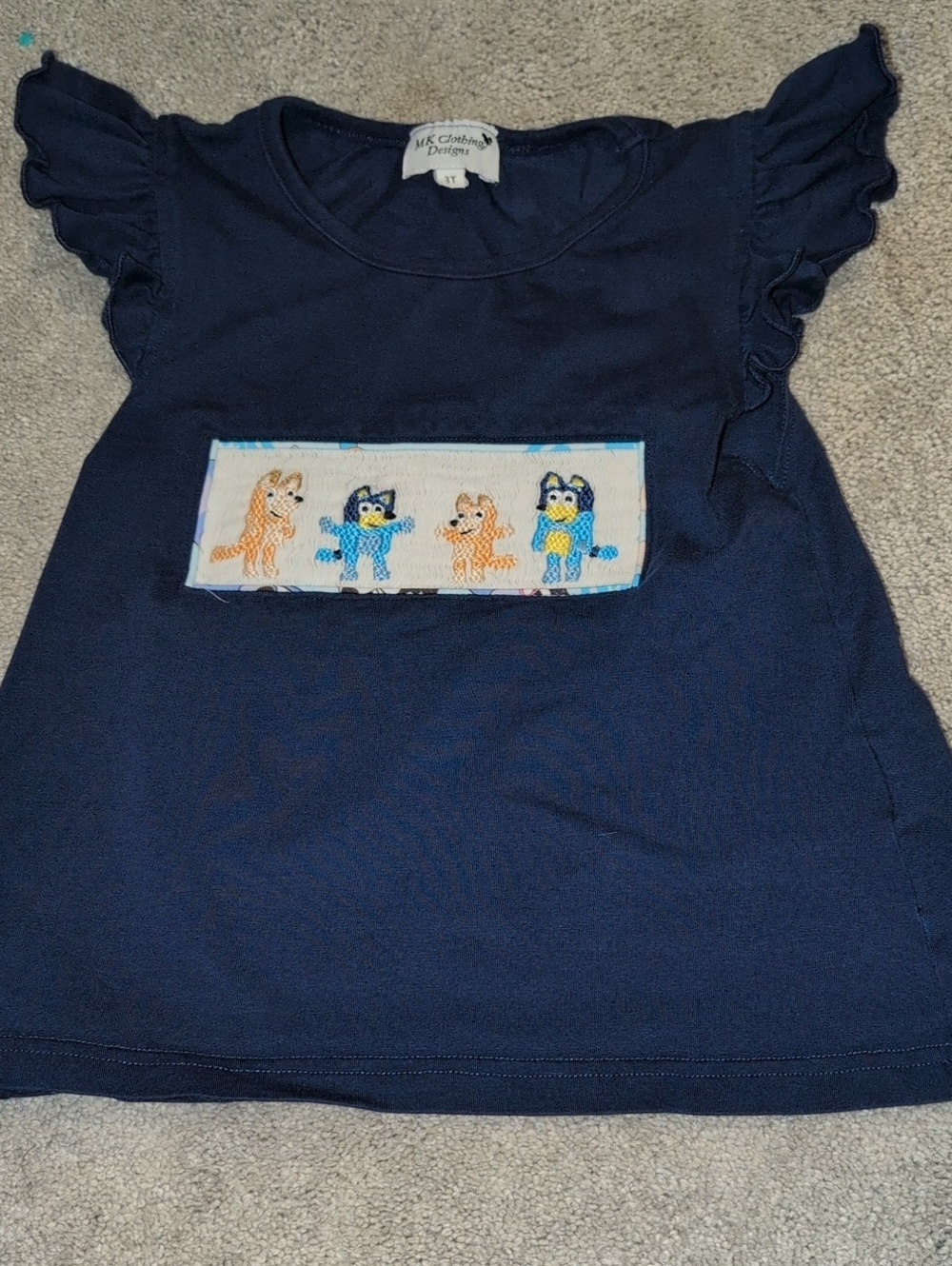 "Bluey" Girls  Ruffle Sleeve Blouse. Size 3T